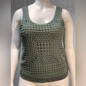 NWT Maurices Women's Green Crochet Tank Top
